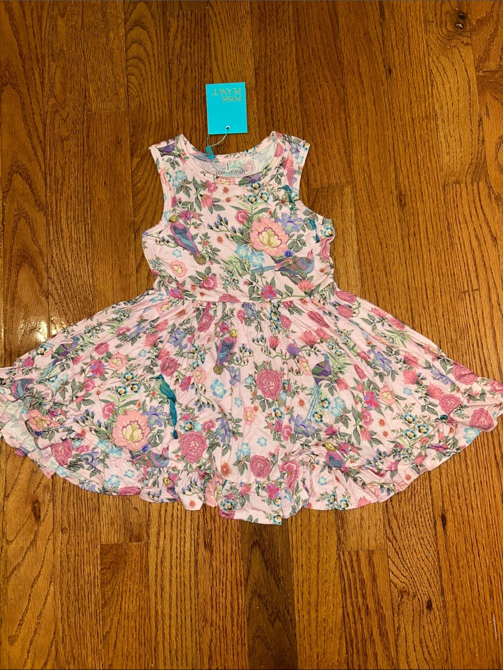 Posh Peanut Girls Christine Pink Floral Twirl Dress - Lightweight Summer Dress